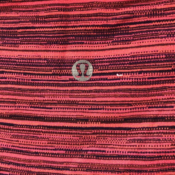 Lululemon Womens Red Striped Elastic Waist Mid Rise Skinny Capri Legging Pants 4 - Picture 5 of 7